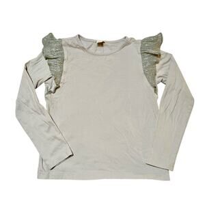 Crewcuts Ruffle Shoulder Shirt Size 8/9